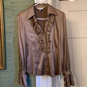 Trina Turk Bronze Satin Blouse